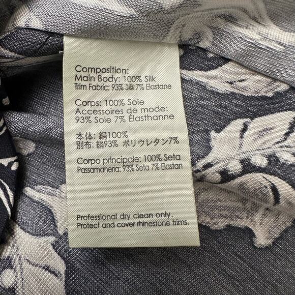 3.1 Phillip Lim Black and White Beaded Collar Long Sleeve Silk Dress Size 4 - Picture 6 of 7